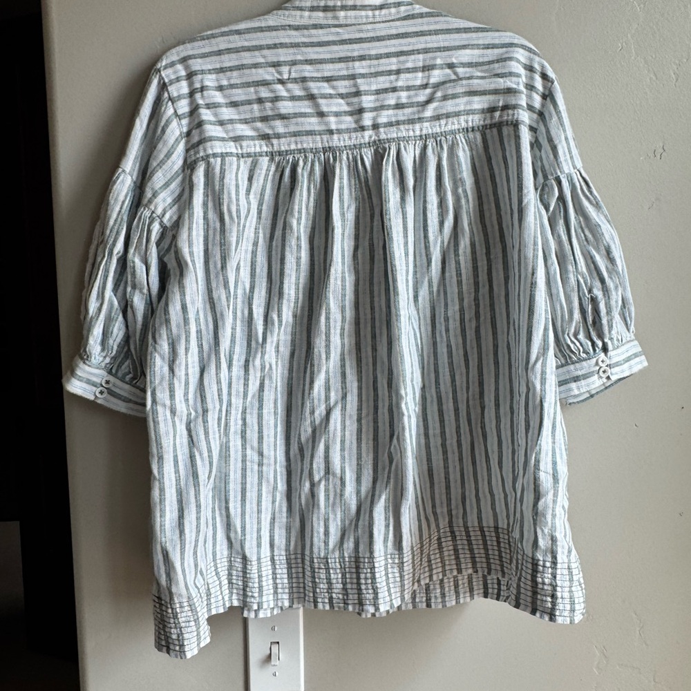 Anthropologie Darcey Popover Swing Top Striped Linen Tunic Boho Peasant XL - Picture 10 of 11